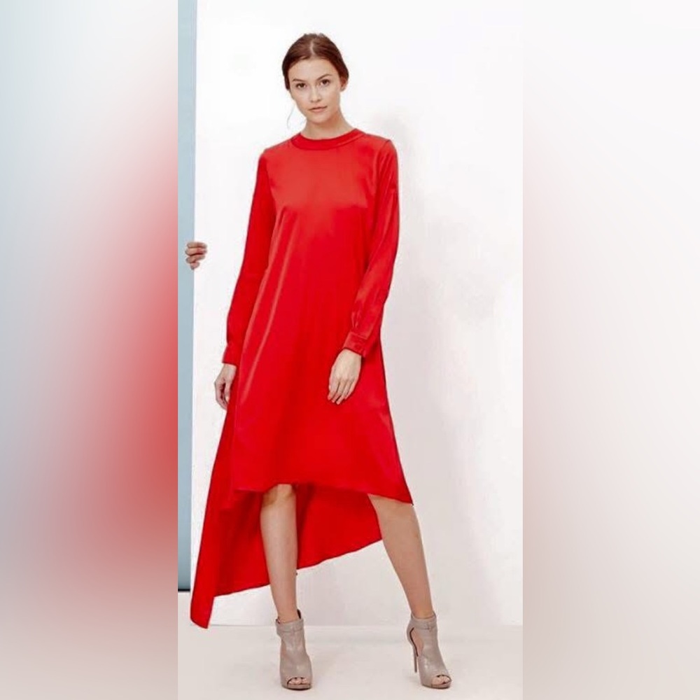 House of Lancry High-Low Long Sleeve Dress